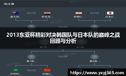 2013东亚杯精彩对决韩国队与日本队的巅峰之战回顾与分析